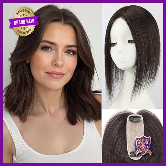 Real Human Hair Topper 4.5x1.5 Silk Base No Bangs for Thinning Hair main image 4
